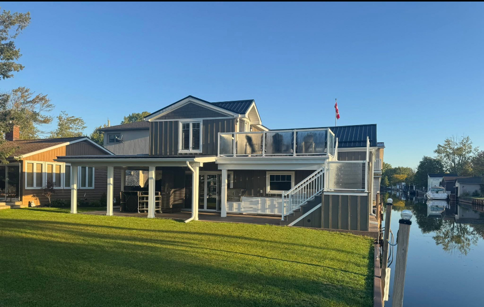 Completed waterfront residential renovation by Kuiper Construction in Norfolk County, Ontario